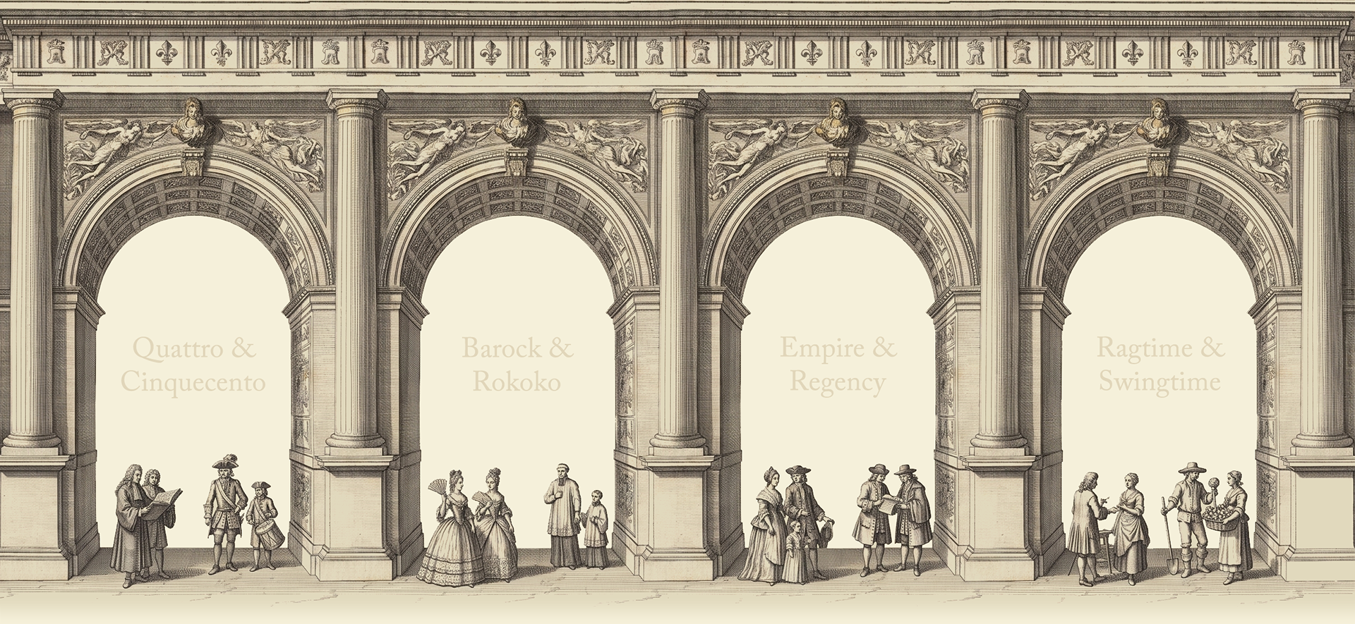 Entdecken Sie unsere Epochen: Quattrocento, Rokoko, Empire und Swing