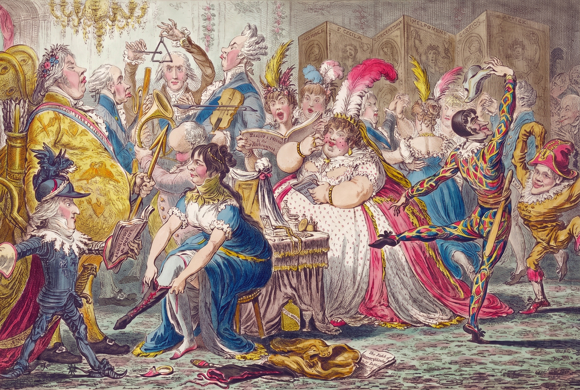 Caricature historique du Bal de la Saint-Sylvestre